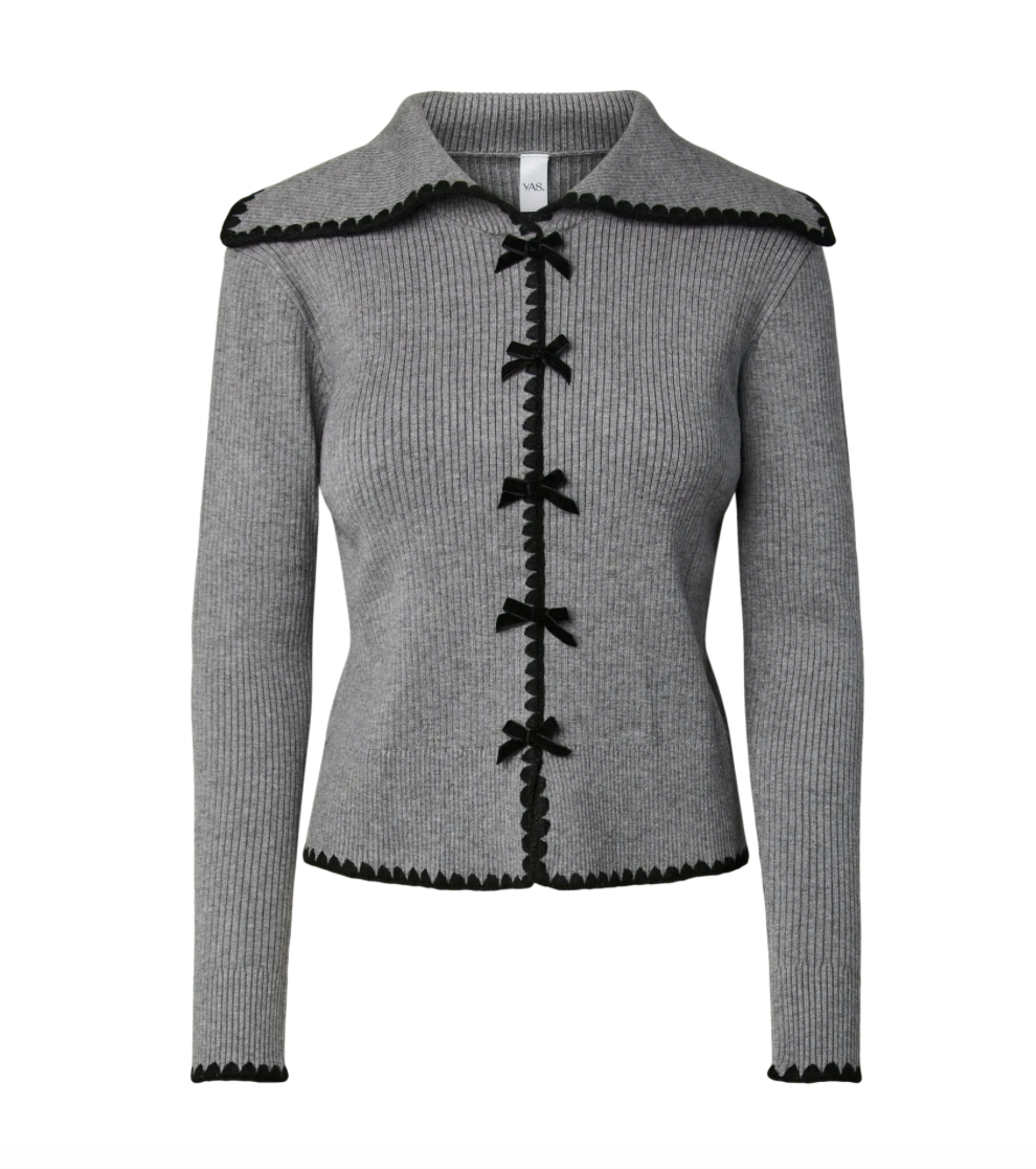 YASSONIA LS Knit Cardigan Medium Grey Melange
