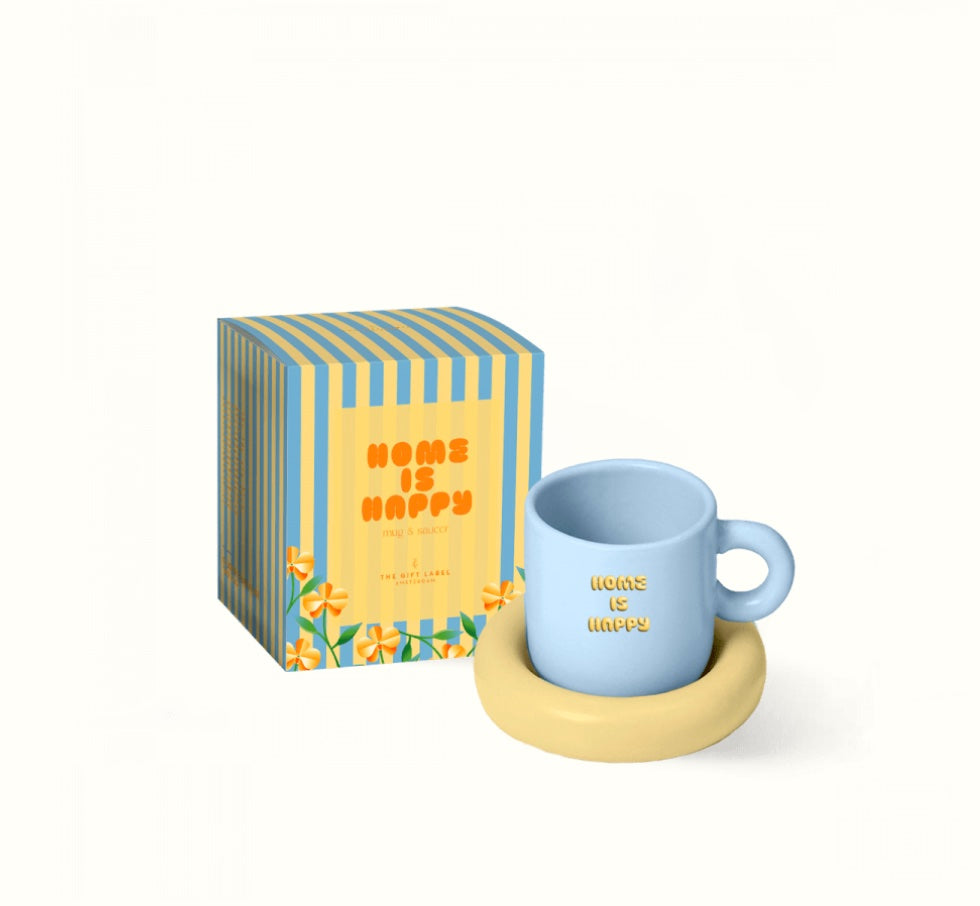 Mug & Saucer - Home is happy