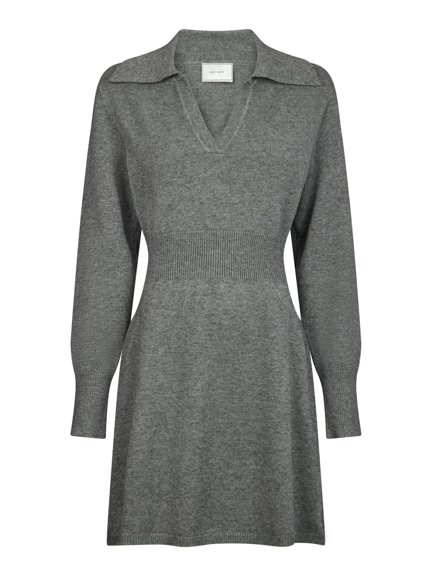 Melia Knit Dress Dark Grey Melange