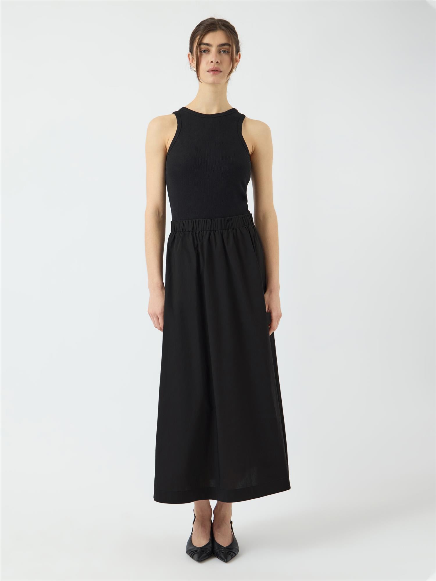 YASULEA HW Long Skirt Black