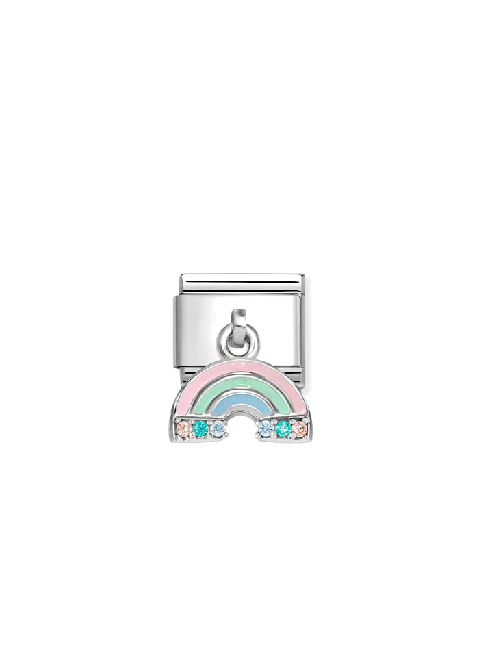 Rainbow Charm Silver Stones