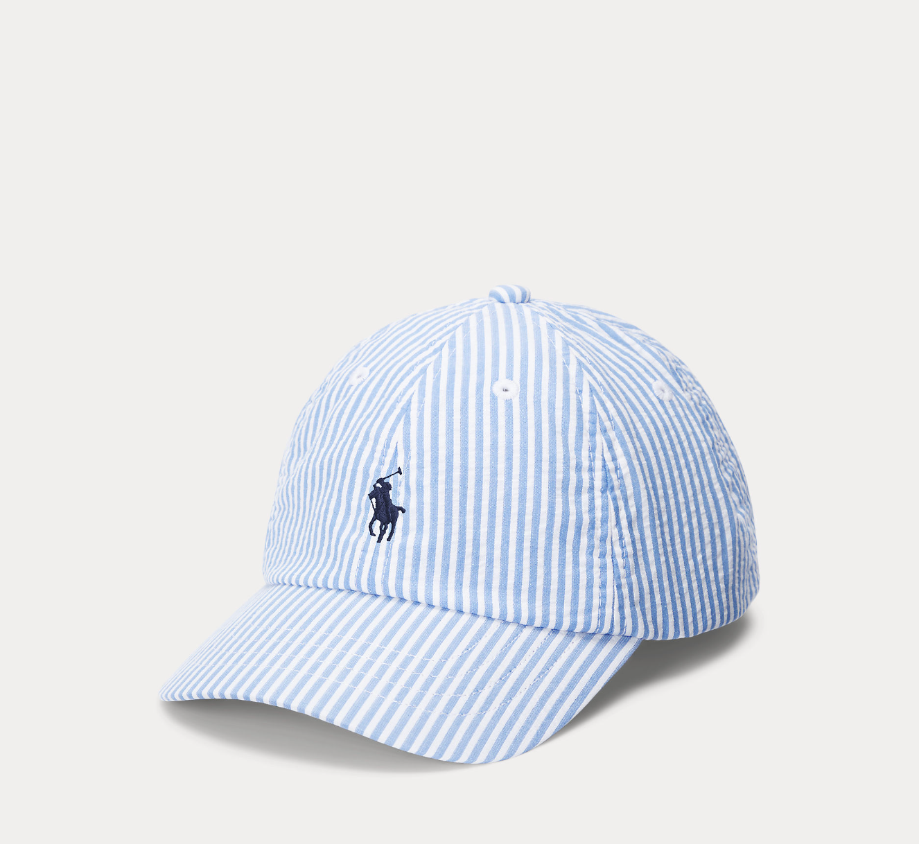 Cotton Seersucker Ball Cap Blue