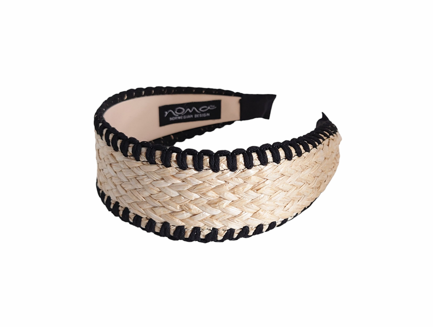 Maren Bred Bast Hårbøyle Natur/Sort