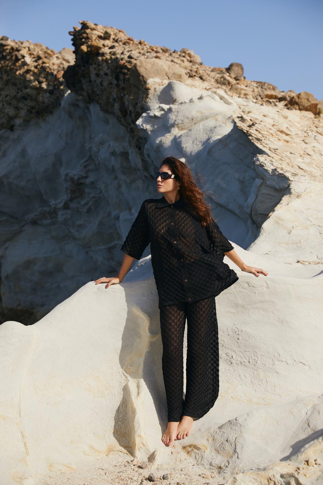 Moa Oversized Knitted Shirt Black