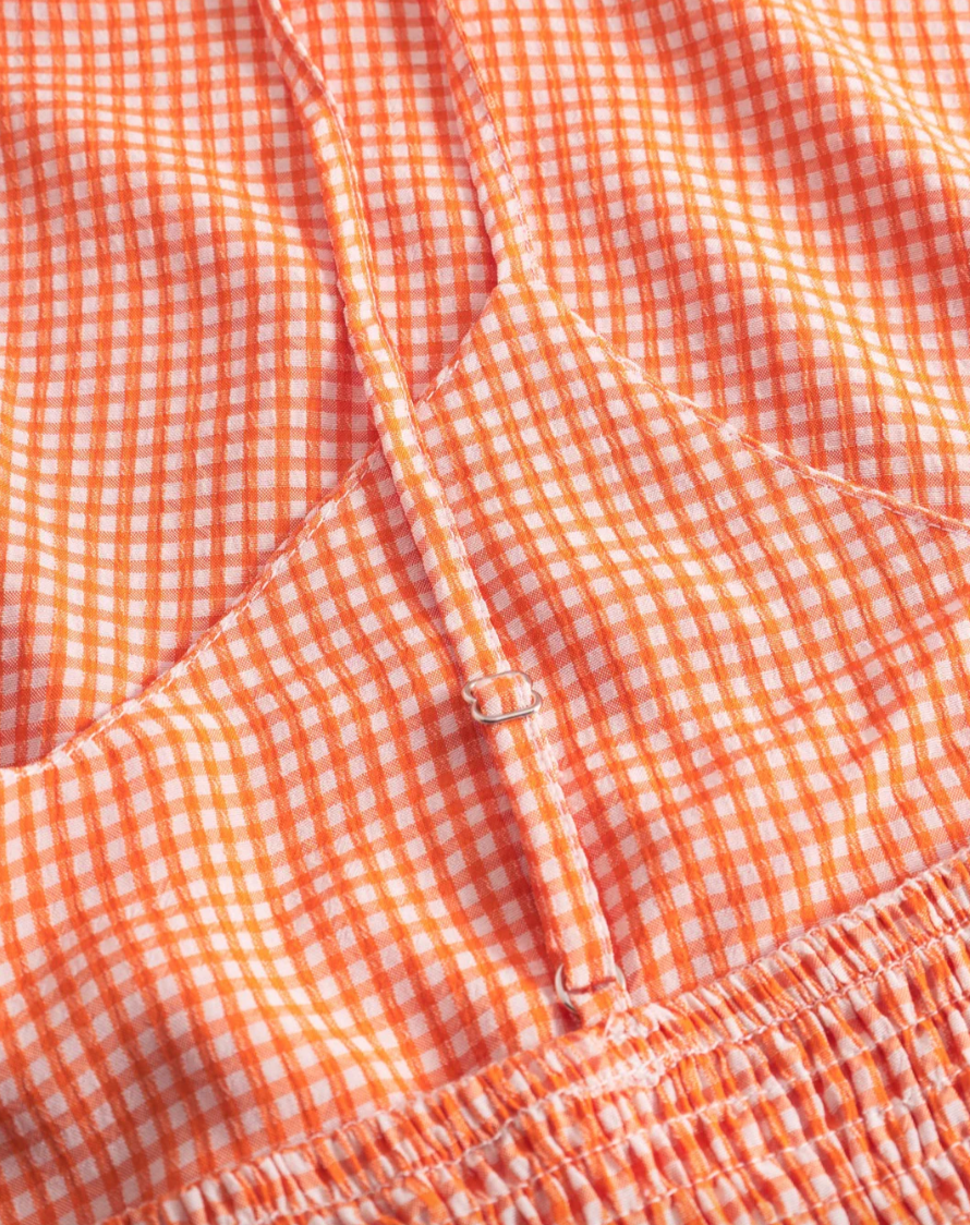 Mari Long Dress Clay Checked