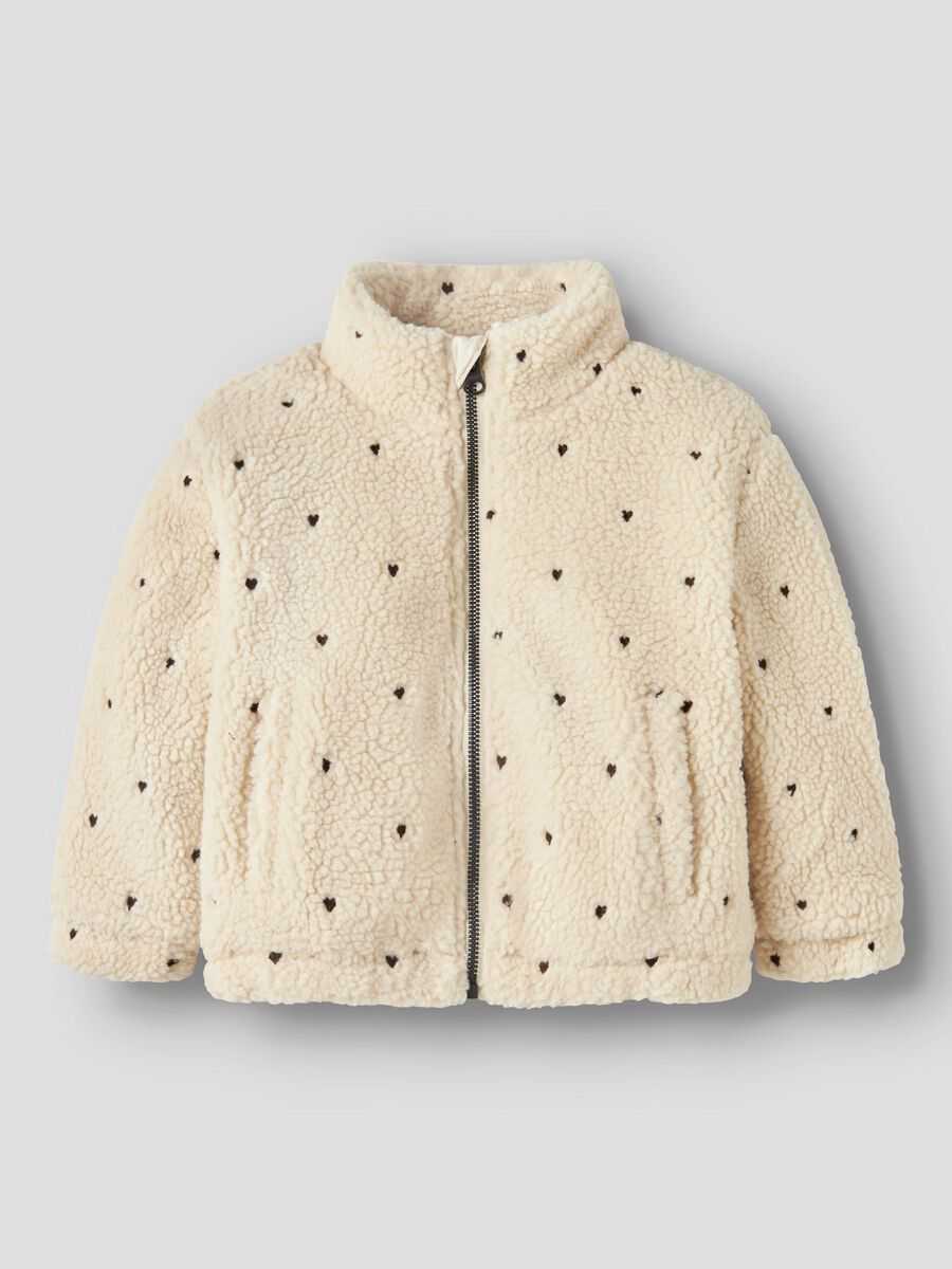 Nalo Sherpa Loose Jacket Turtledove Hearts