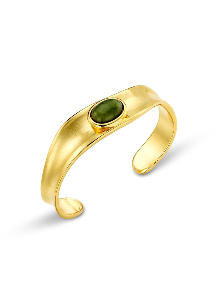 Organic SP Green Jade Stone Cuff
