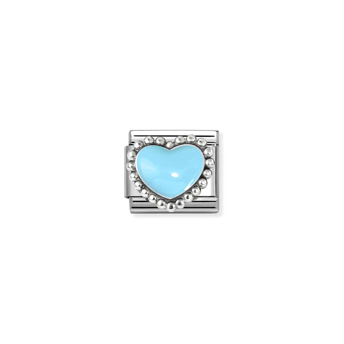 White Raised Heart Blue