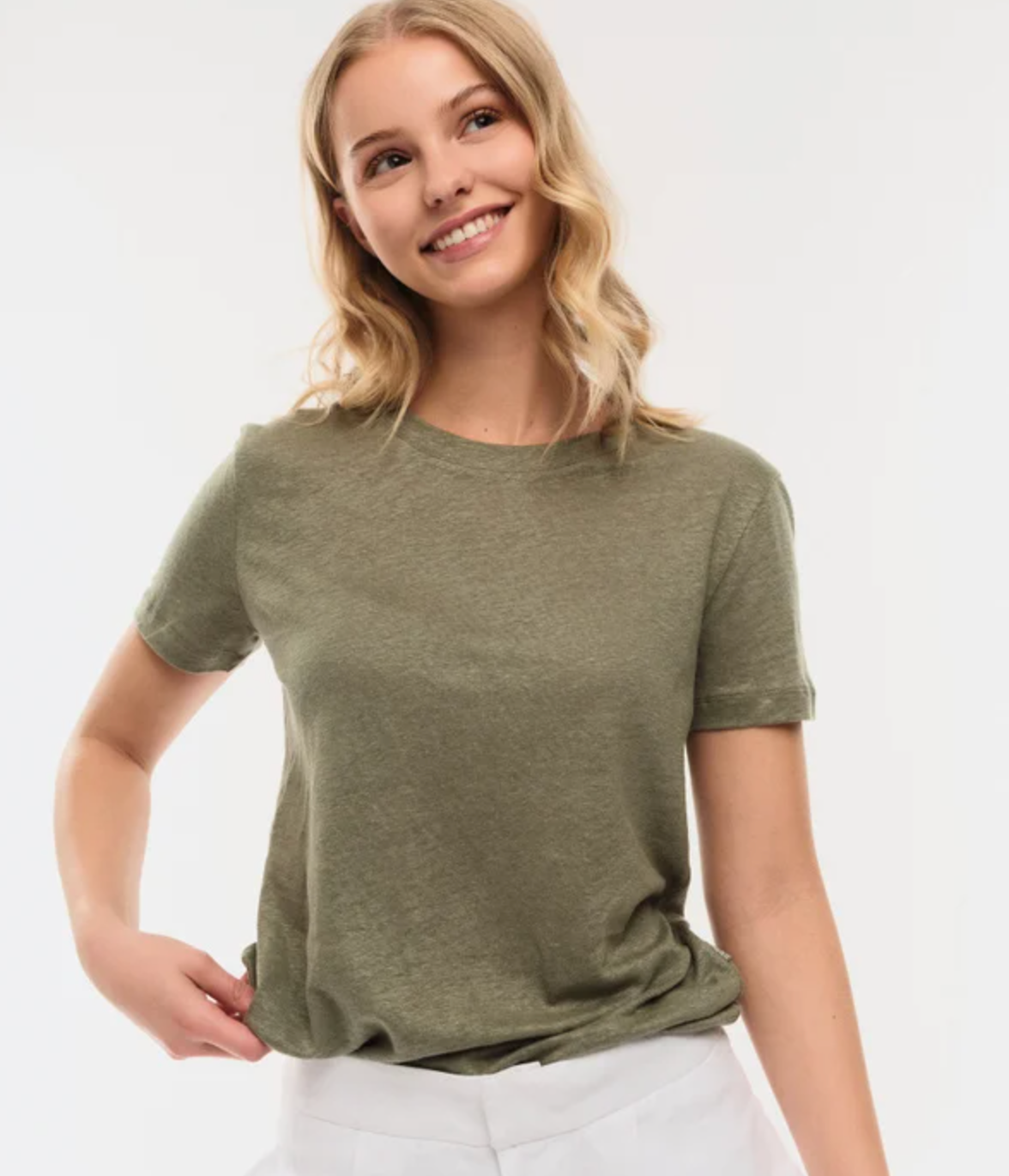Jane Linen Tee Green