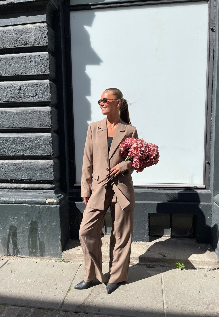 Viksa Blazer Dark Sand Melange