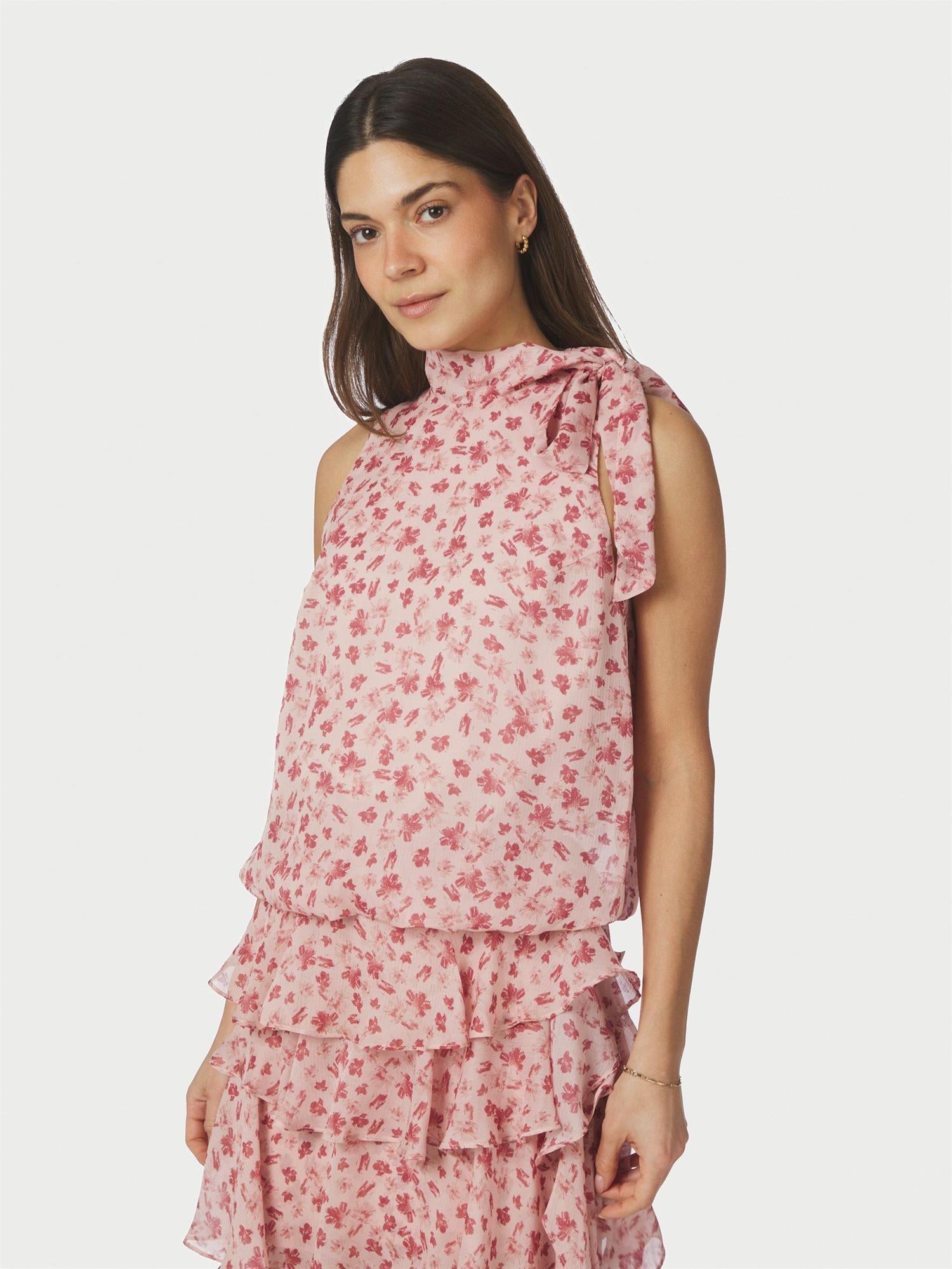 Veda Flower Top Dusty Rose