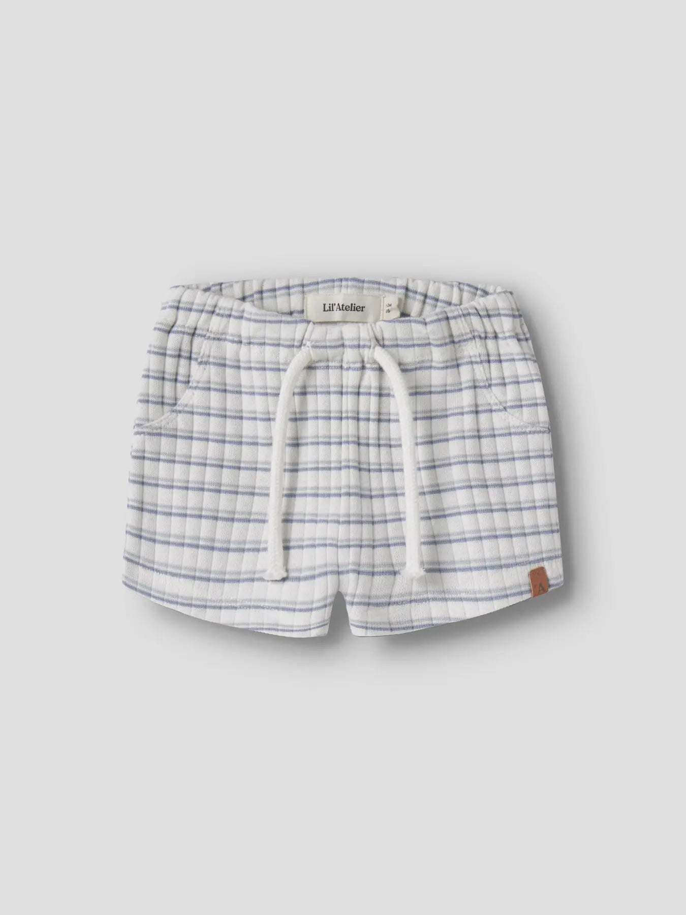 Haldur Loose Shorts Coconut Milk/Dusty Blue
