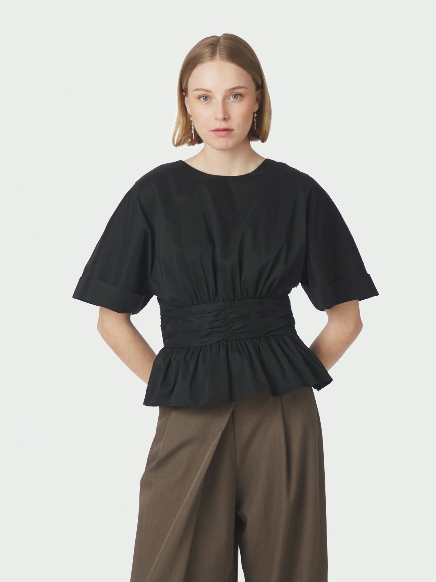 Annegret Poplin Blouse Black