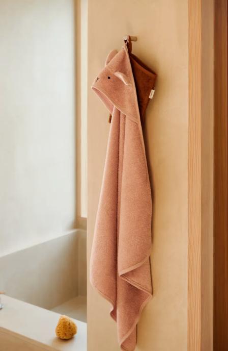 Albert Hooded Towel Rabbit Rose