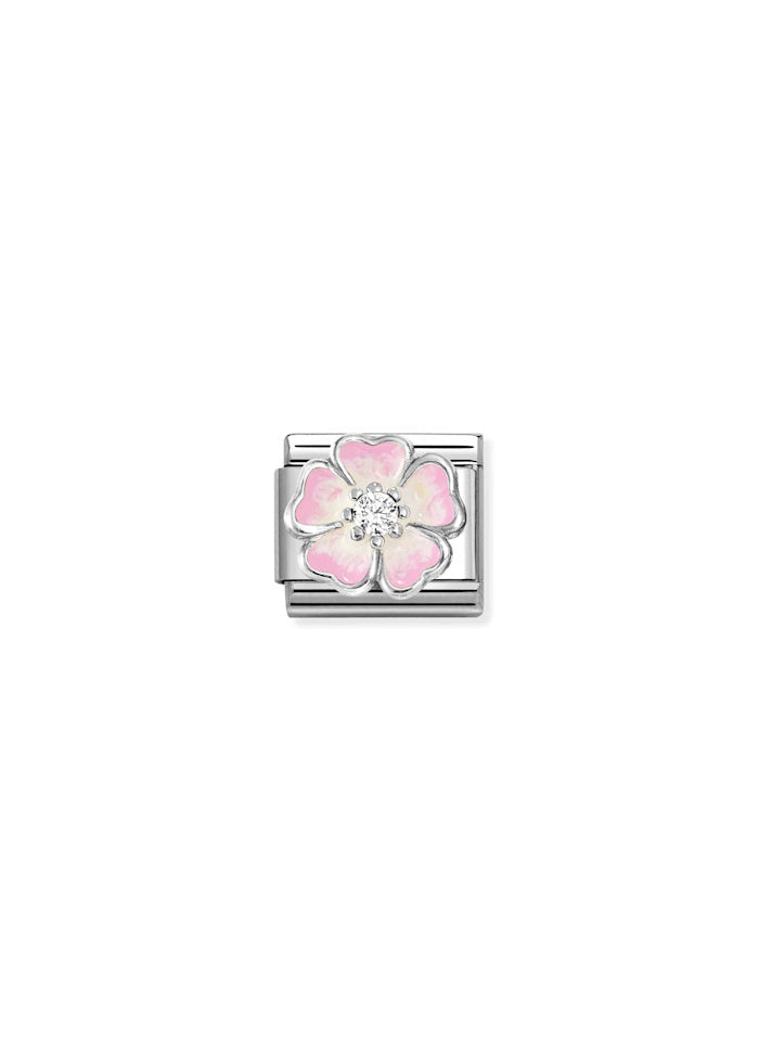 Enamel Flower Pink/White Blossom