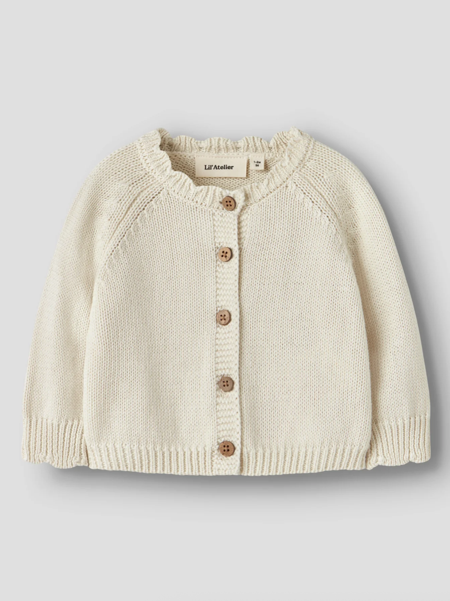 Ramla Ls Short Knit Cardigan Turtledove