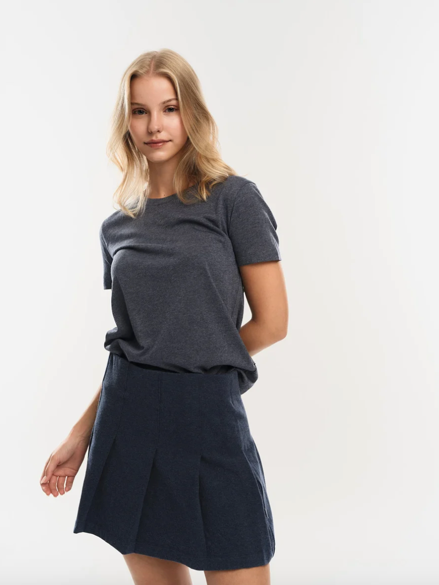 Jane Linen Tee Denim Blue