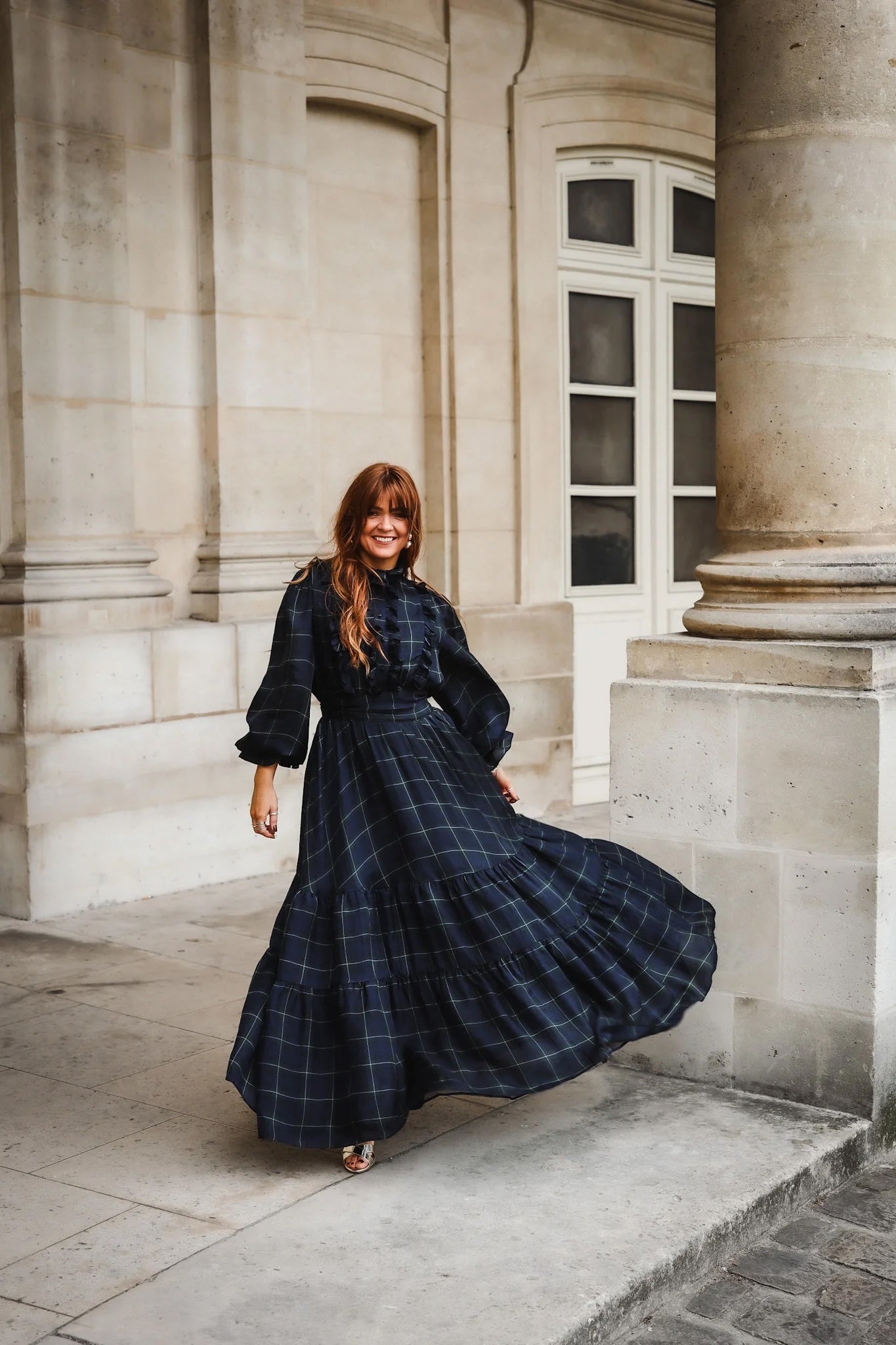 Check Showpiece Dress Check Print