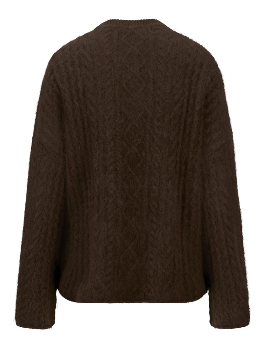 Ylva Brushed Cardigan Brown