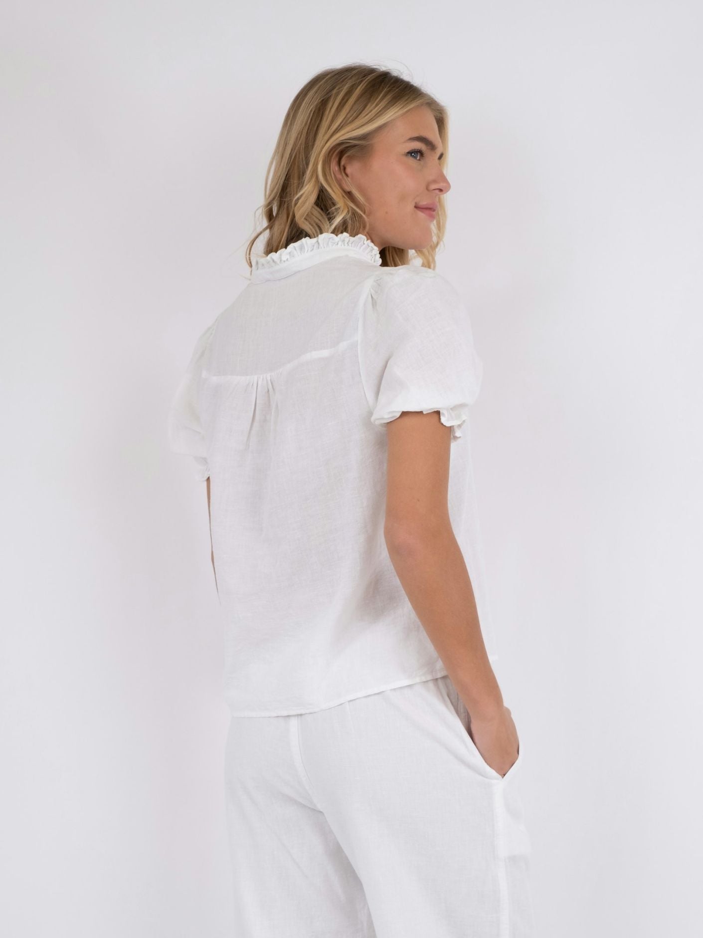 Odesa Linen Blouse White