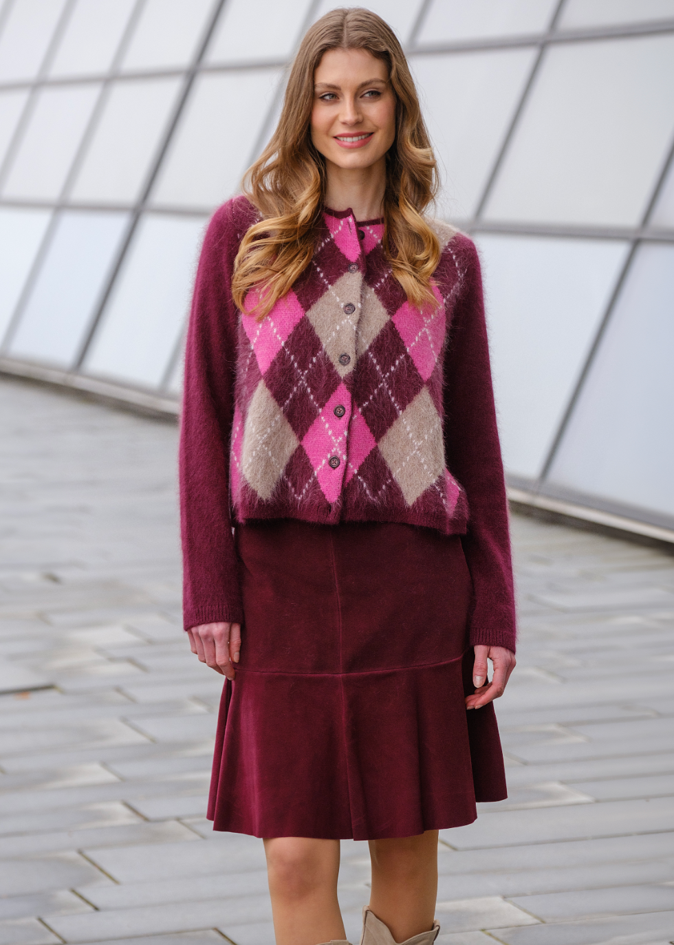 Heaven Cardigan Wine Red