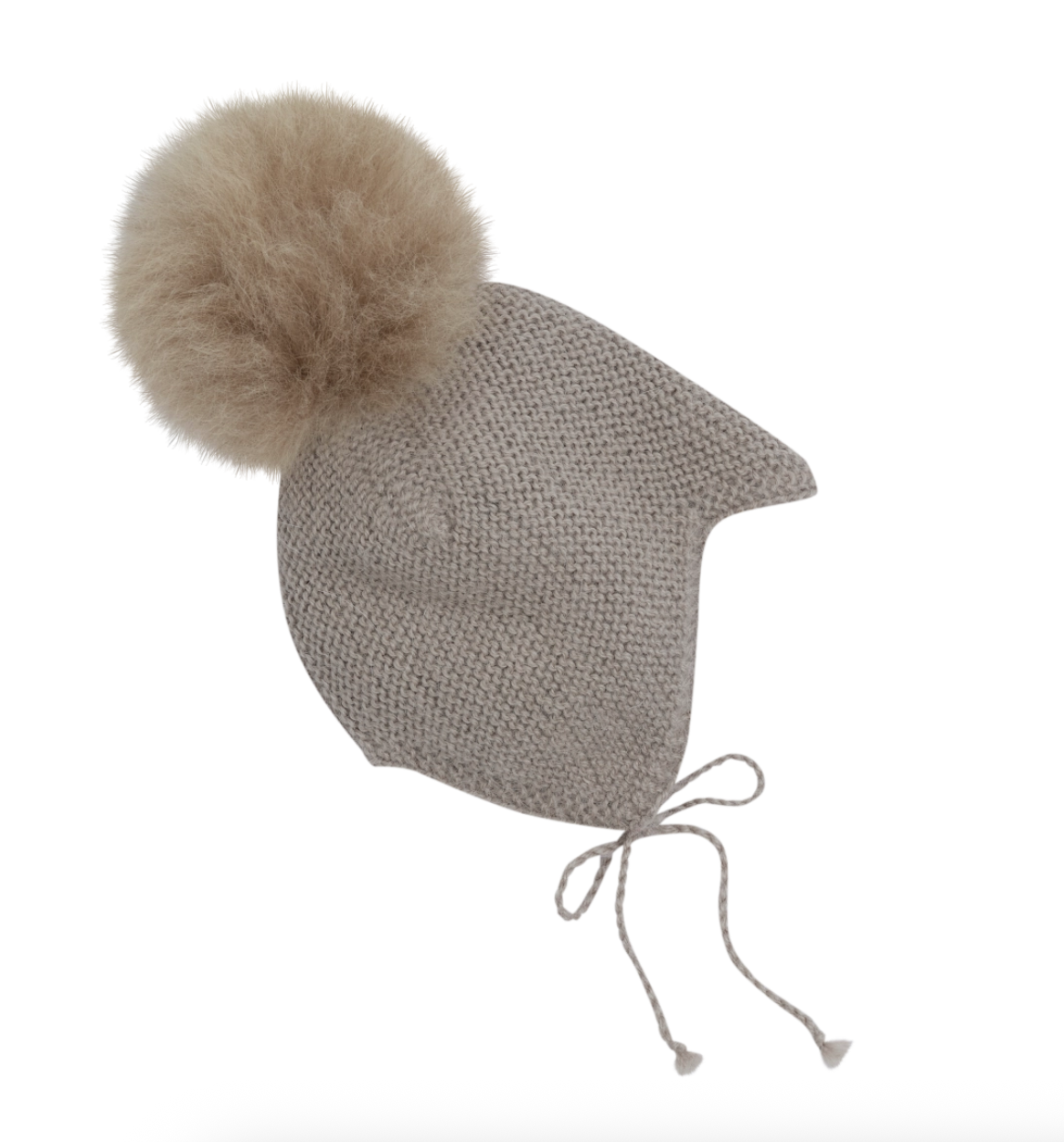 Bonnet Wool Knit Alpaca Pompom Atmosphere