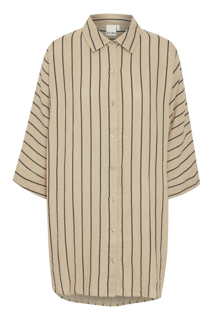 Foxa Striped Beach Shirt Doeskin/Black