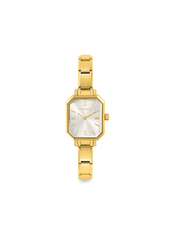 Paris Watch With Steel Strap Rectangular Gold