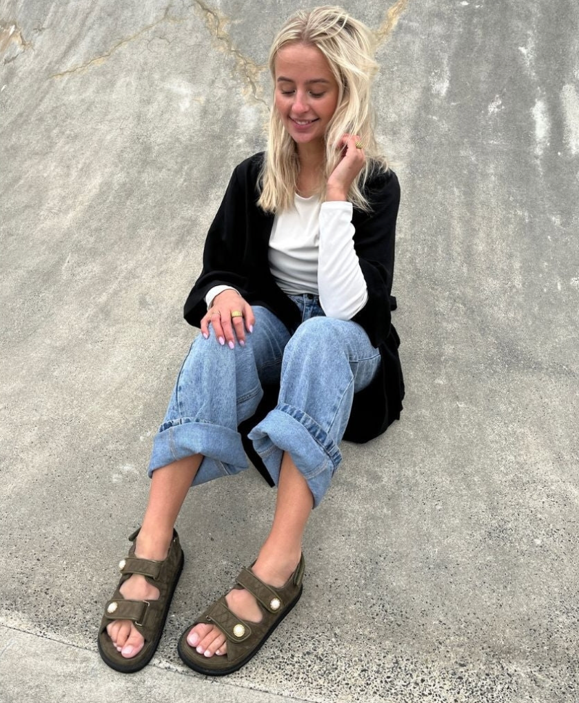 The Pearl Sandal Army Green