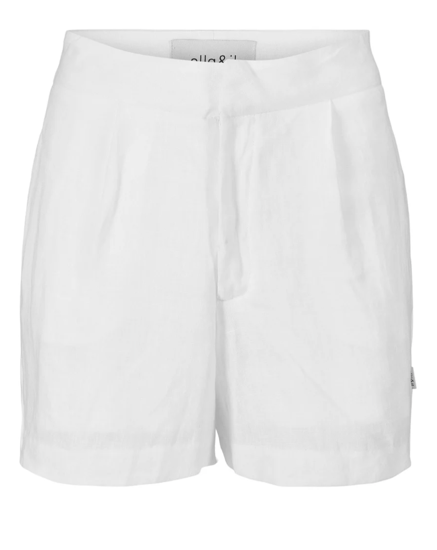 Freya Solid Linen Shorts White