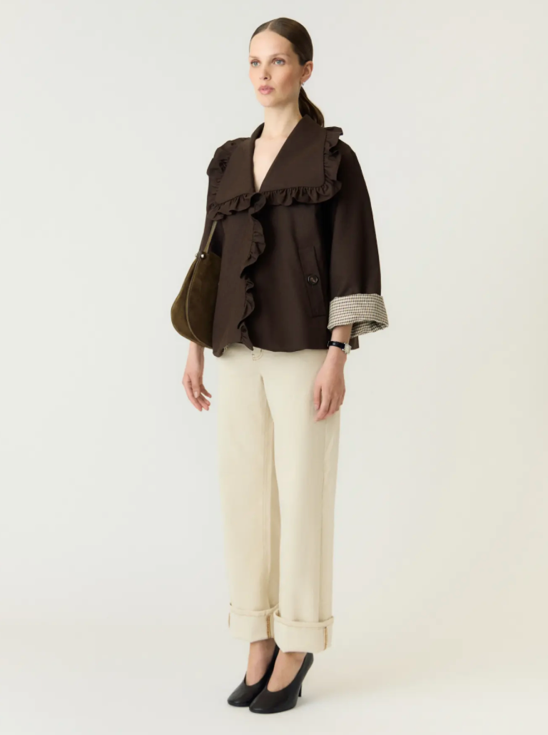 YASELSIA Short Trenchcoat Coffee Bean