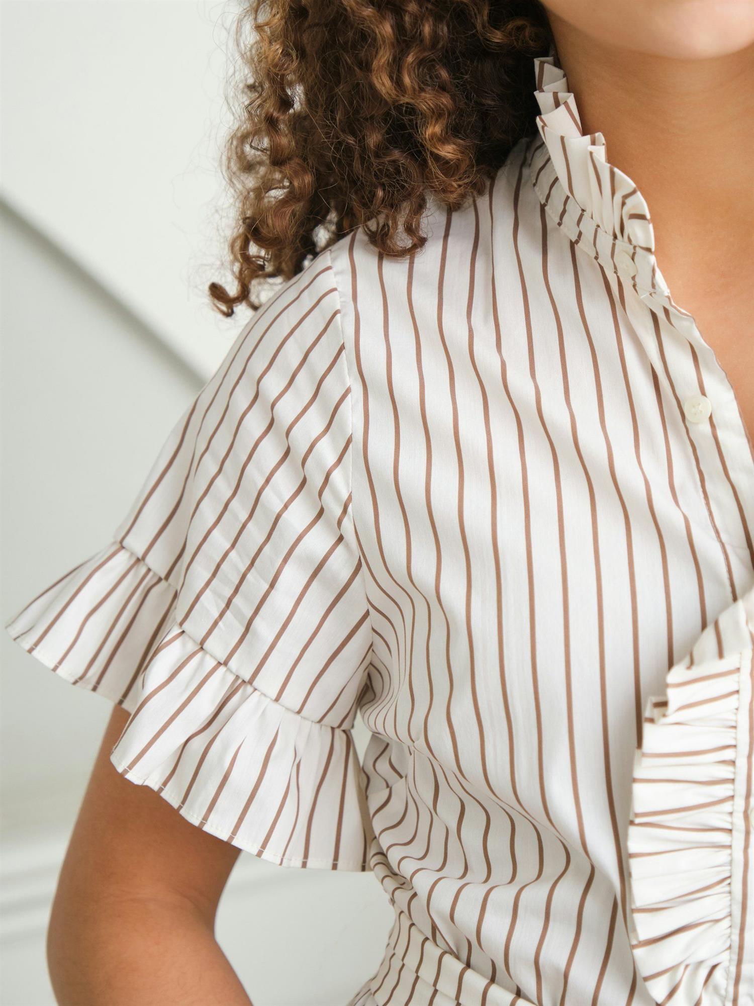 Nellie Wide Stripe Dress Ivory