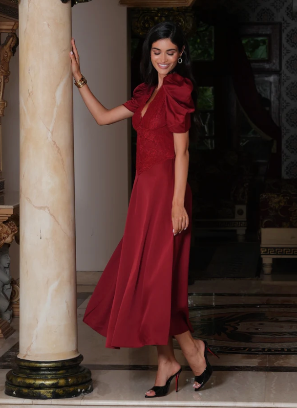 Francis Midi Dress Red
