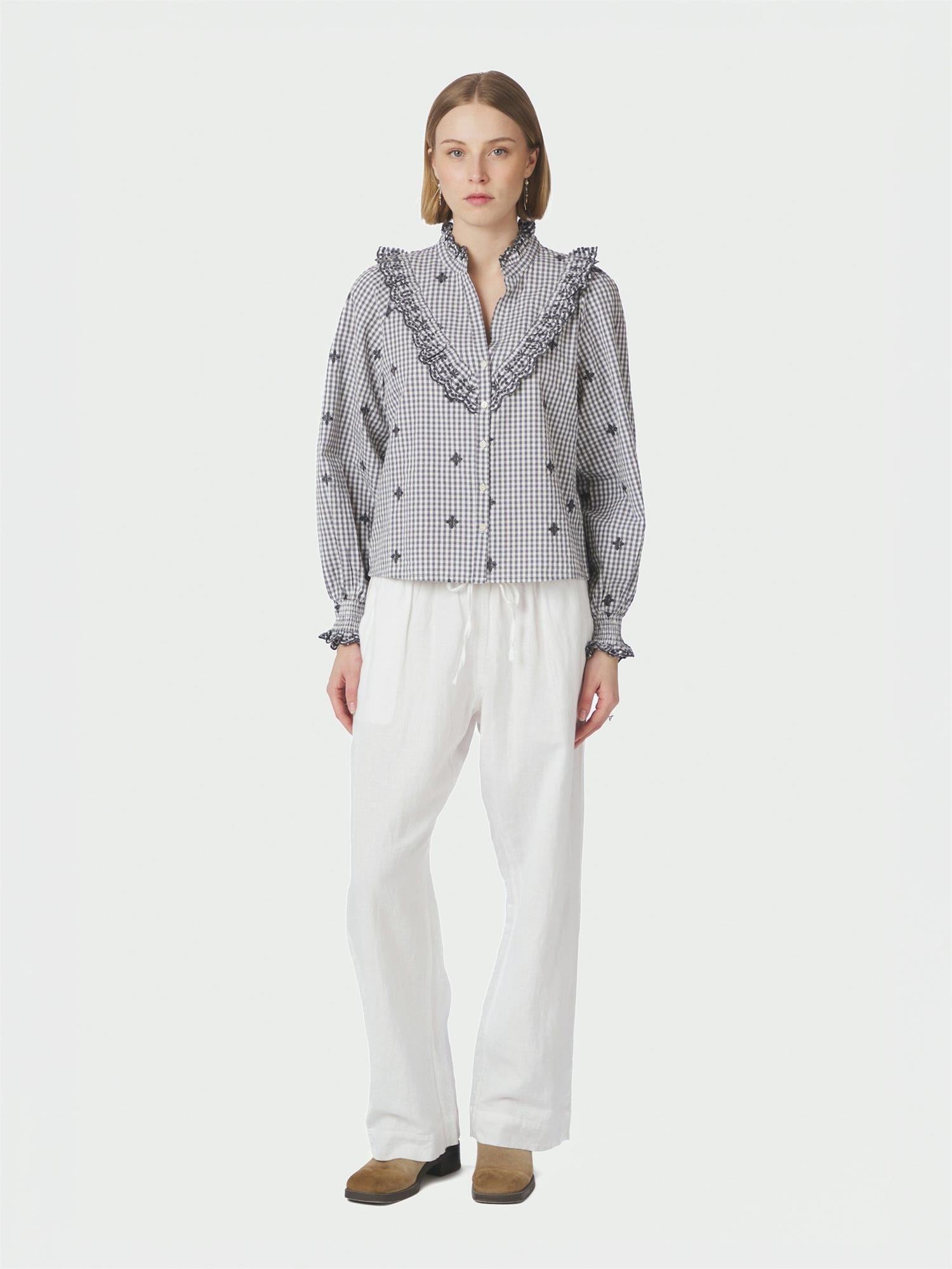 Degas Check Blouse Grey