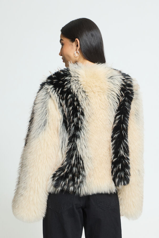 Flaxa Jacket Spotted Fake Fur