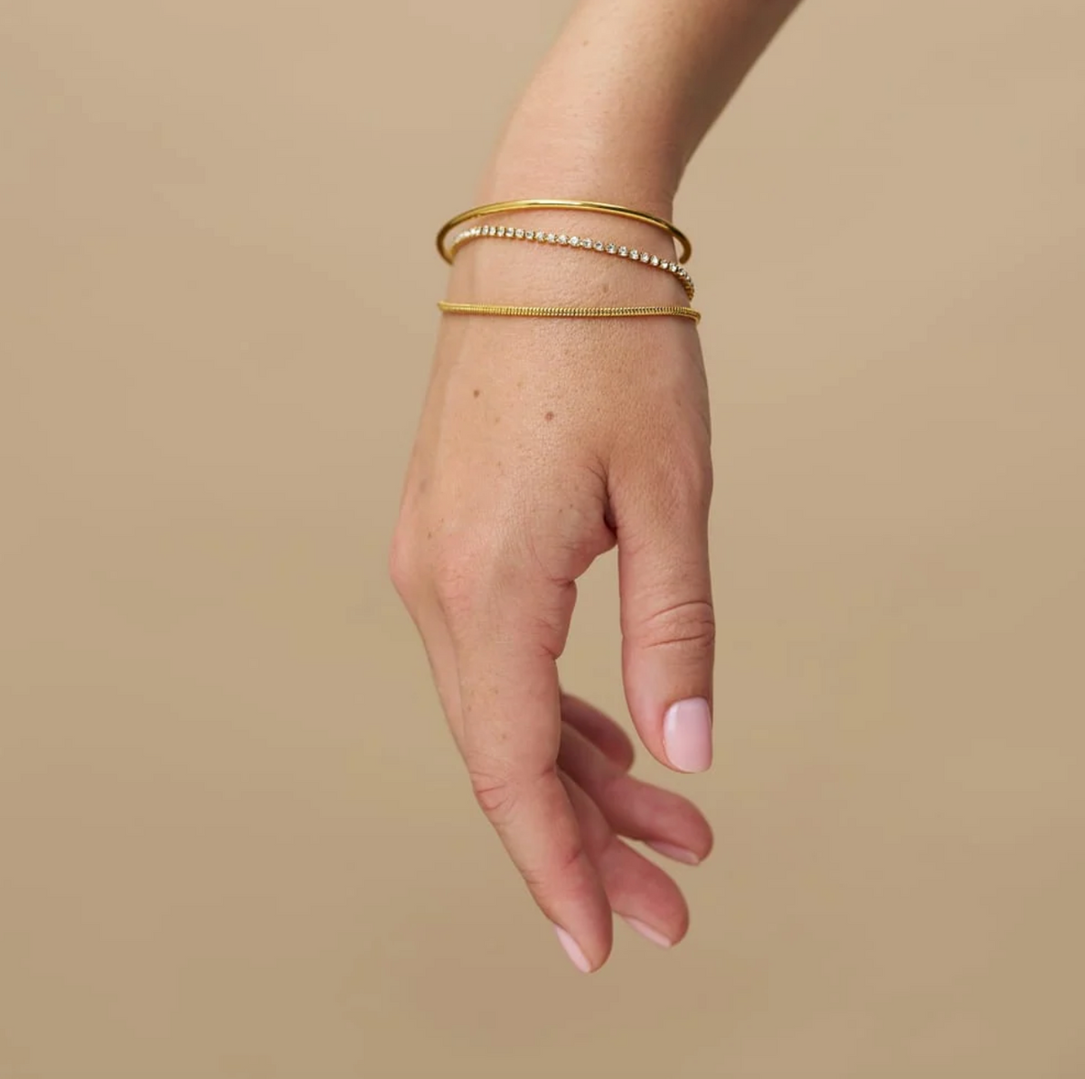 Fine Tennis Bracalet Snake Chain & Bangle Wrist Pack