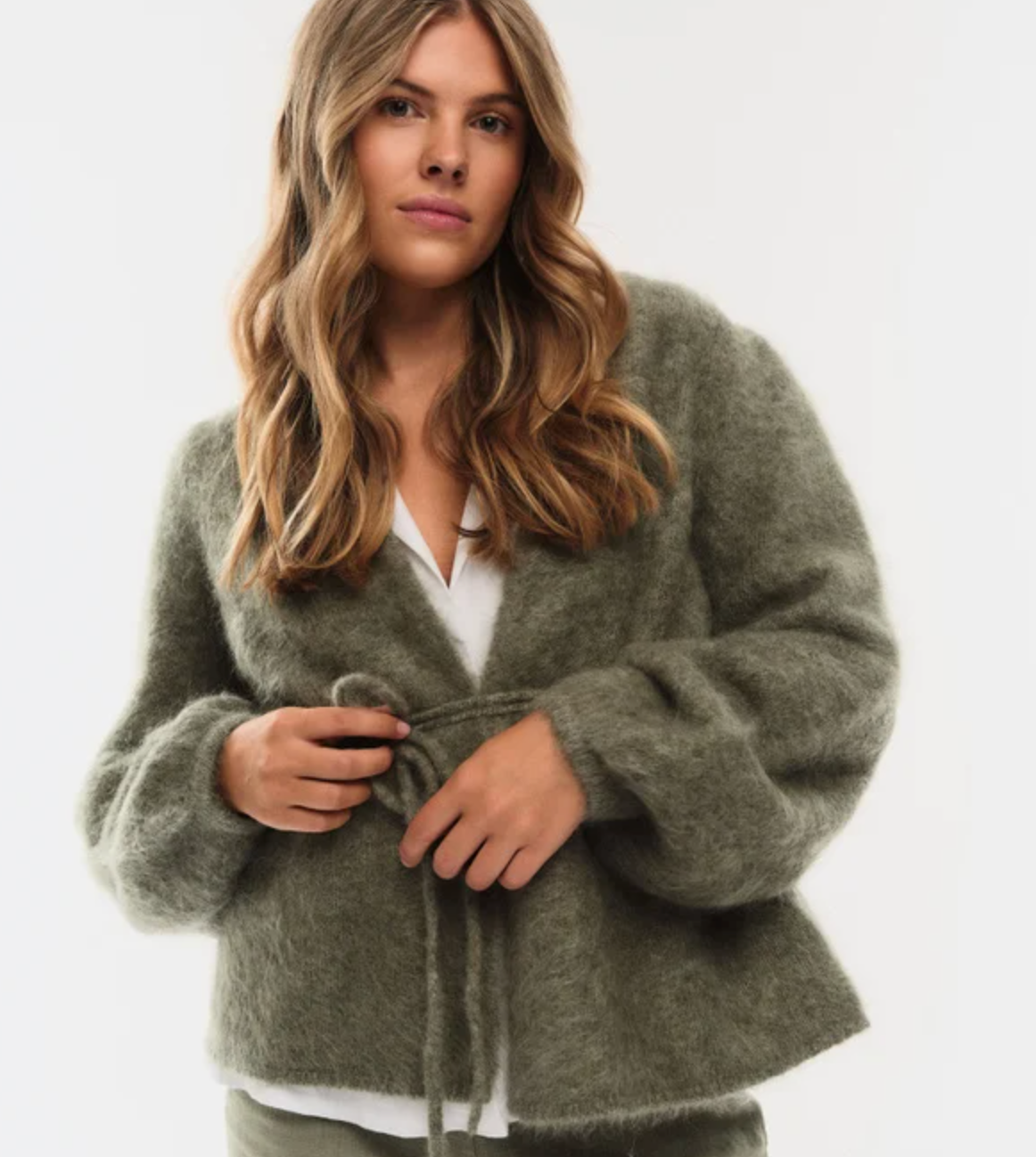 Fredrikke Chunky Cardigan Sage Green