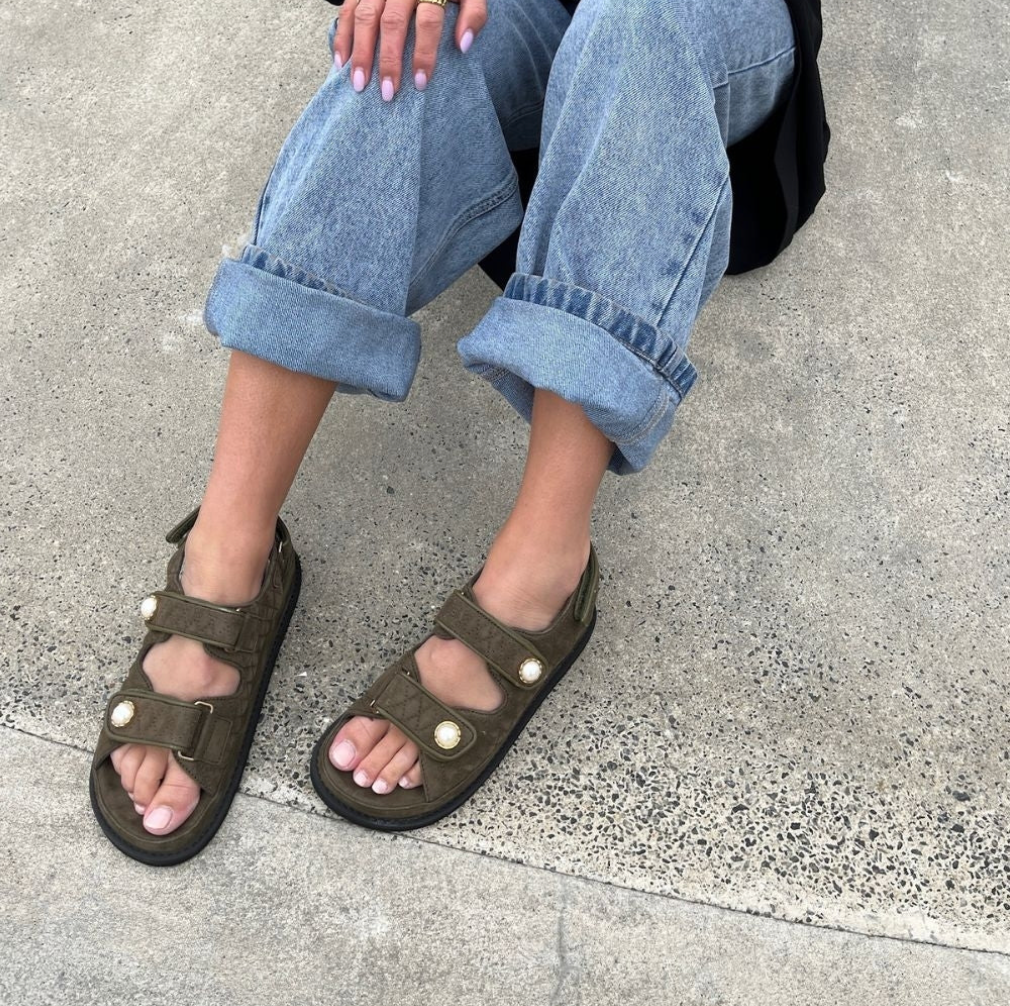 The Pearl Sandal Army Green