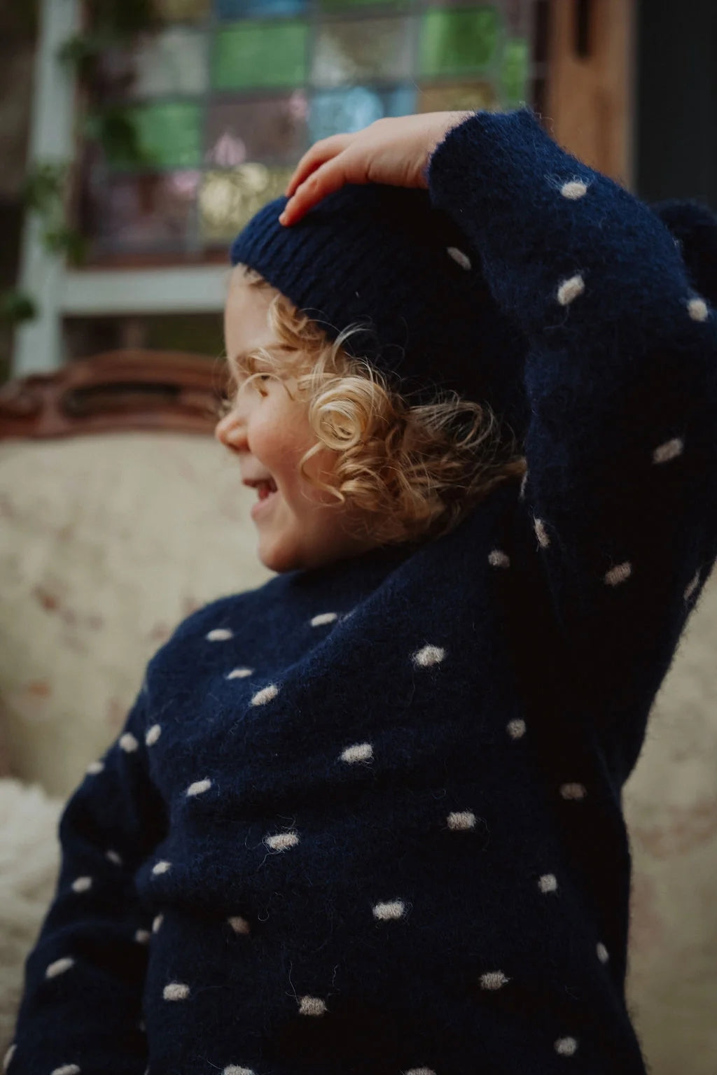 Star Alpaca Polka Pullover Insignia Blue/Sandshell