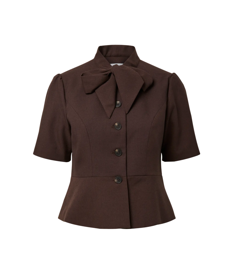 YASRIU Scarf Blazer Coffee Bean Melange