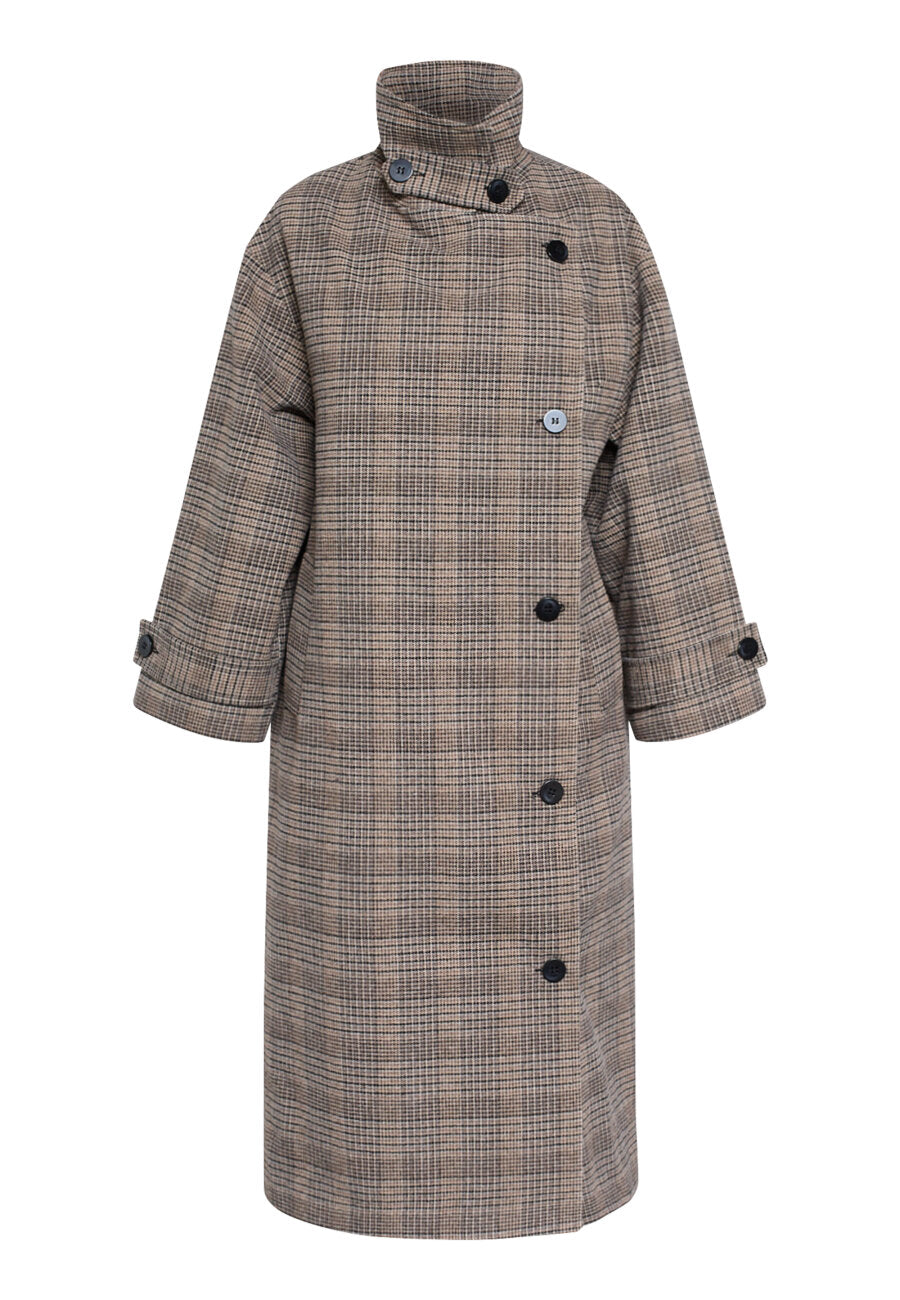 Dar Long Coat Brown Check
