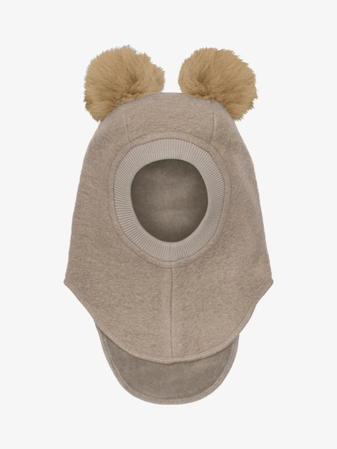 Balaclava Ears Wool Alpaca Pompoms Camel Melange