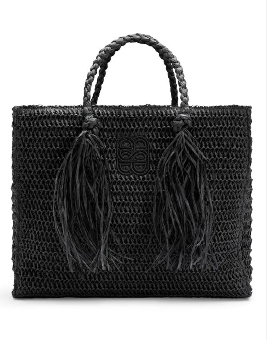 Rikke Straw Bag Black