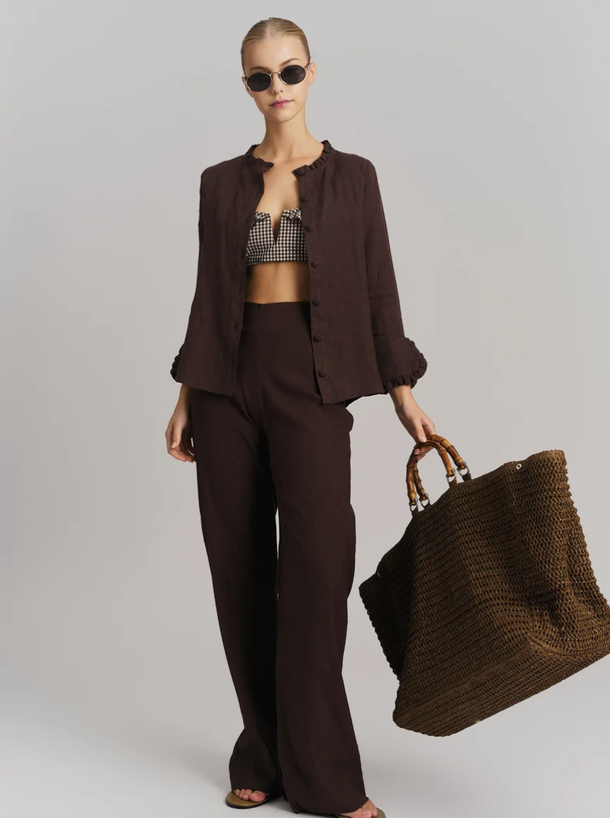 Kristine Straw Bag Brown