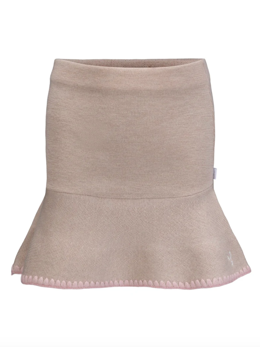 Sally Merino Skirt Beige Melange