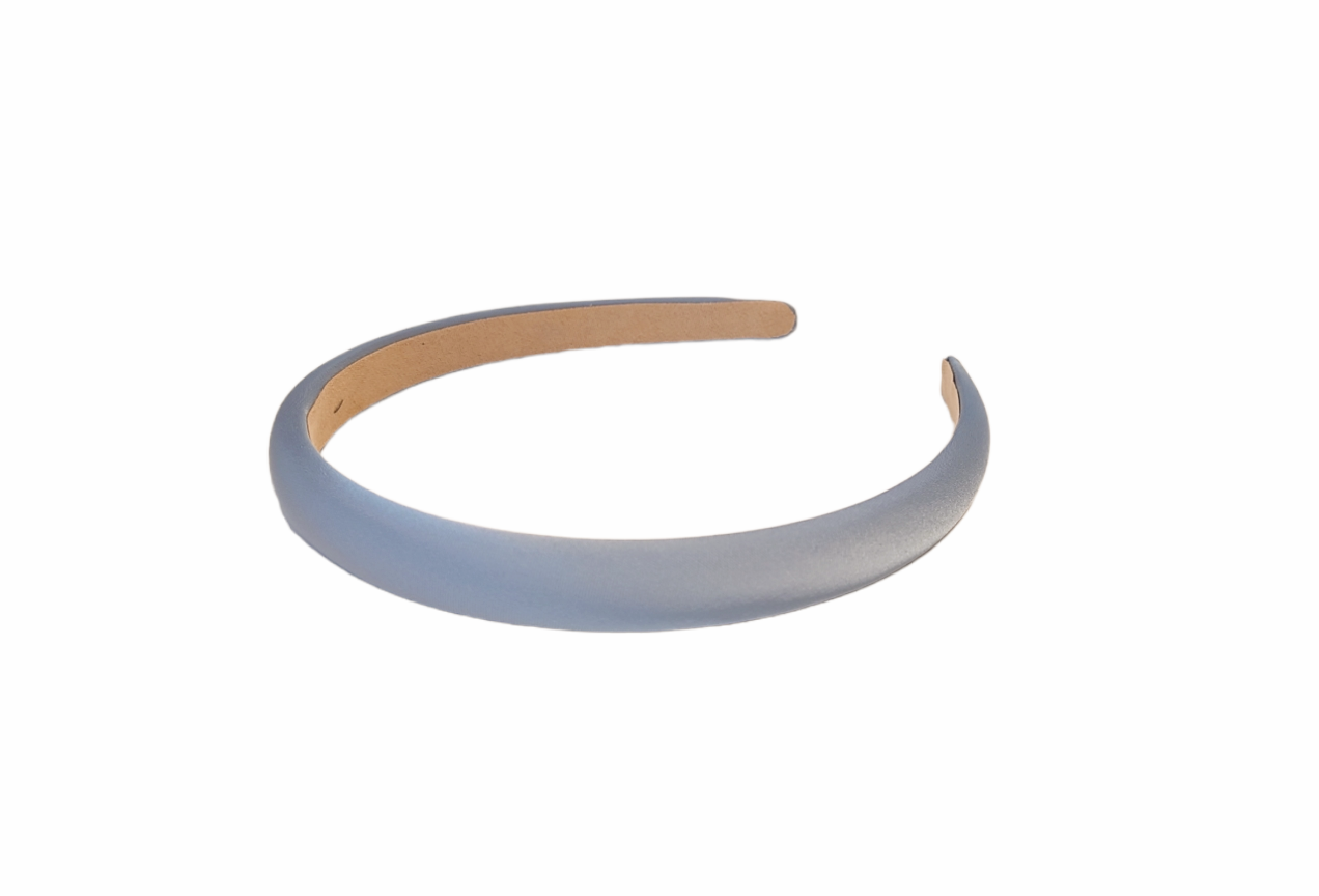 Hårbøyle Smal Polstret Silkelook Jeansblå