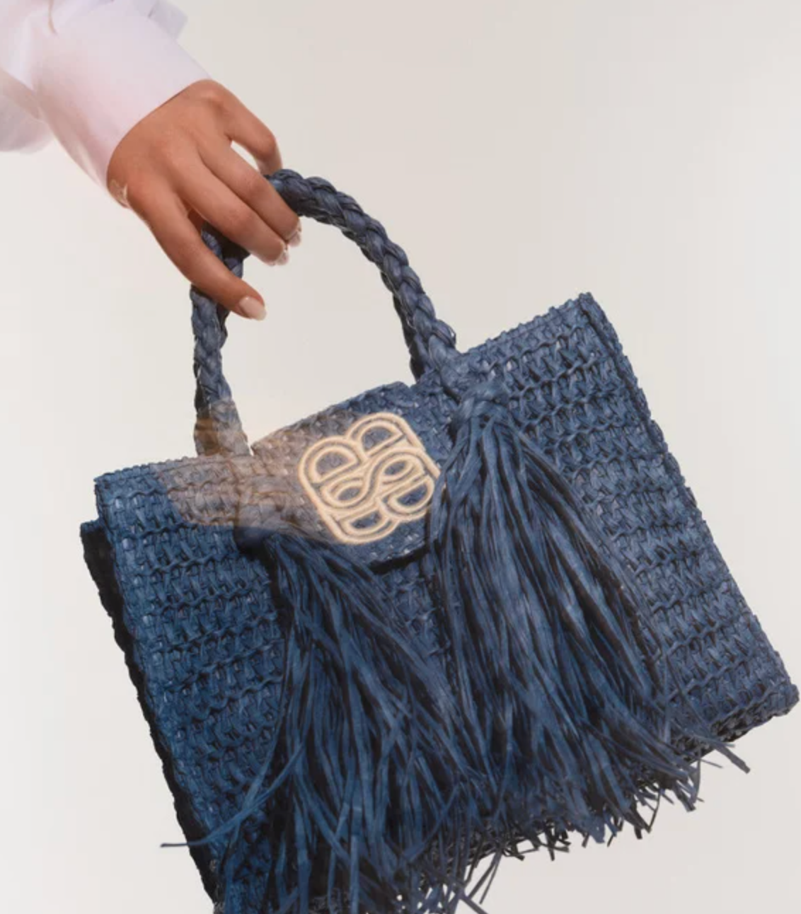 Sigrid Straw Bag Blue