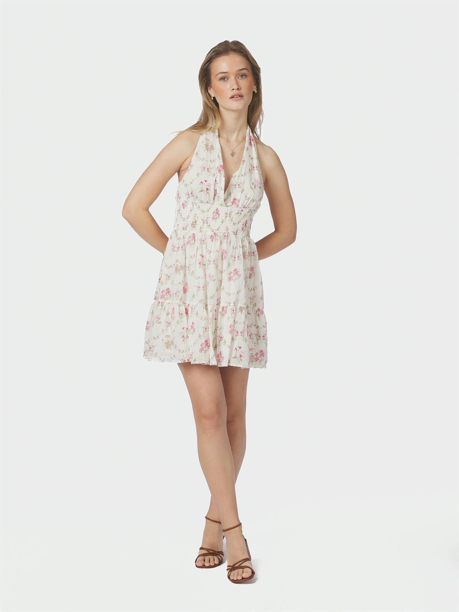 Magda Spring Flower Dress Off White