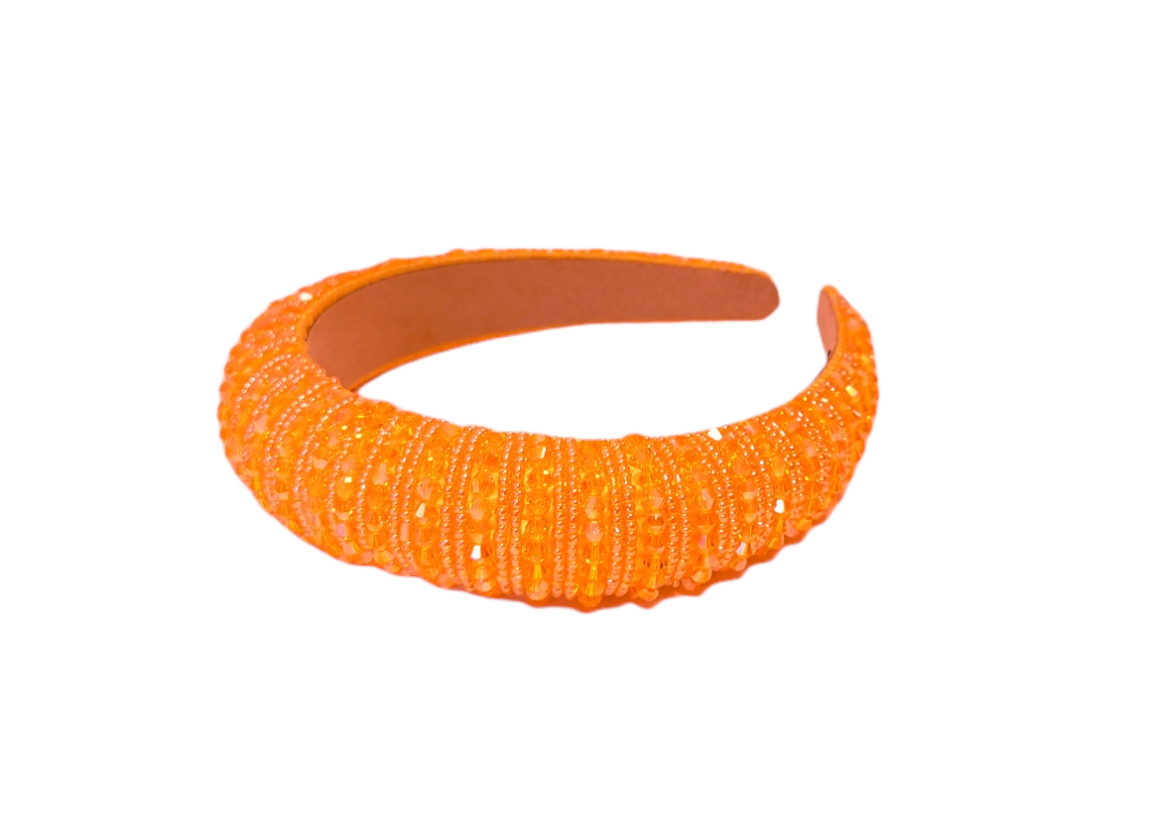 Stor Polstret Hårbøyle Pearl Orange