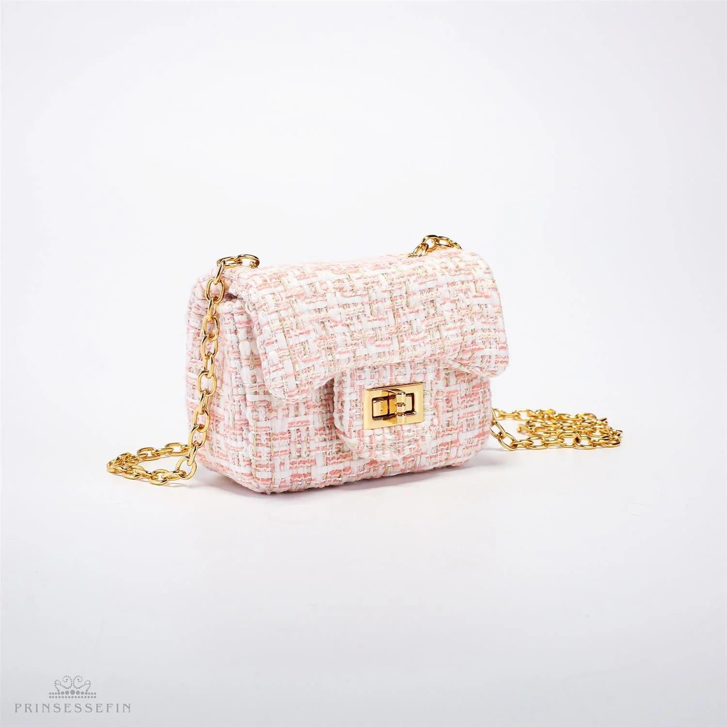 Isadora Plaid Handbag Pink/Gold - Small